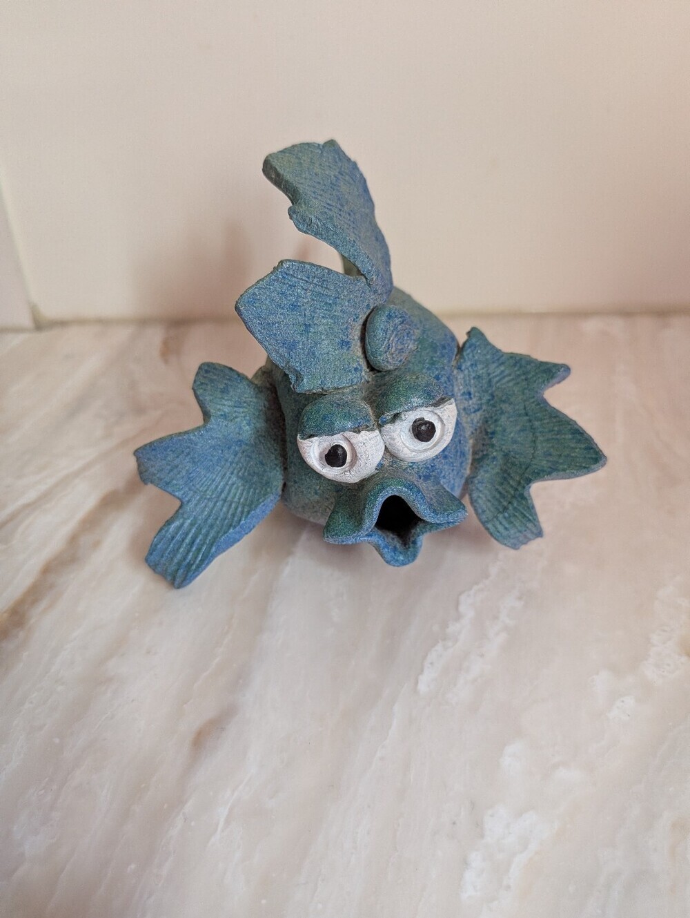 Blue Fish Aquarium Ornament - Decorative Fish Sculpture